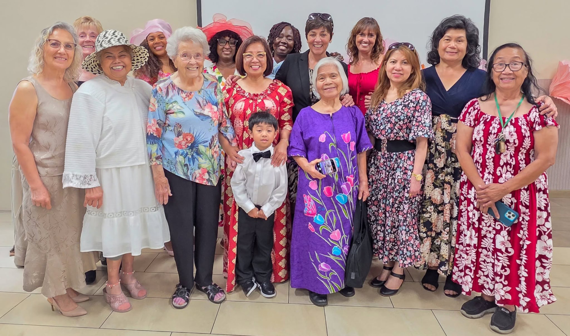 Women and children gathered for the Alhambra SDA Church women’s tea
